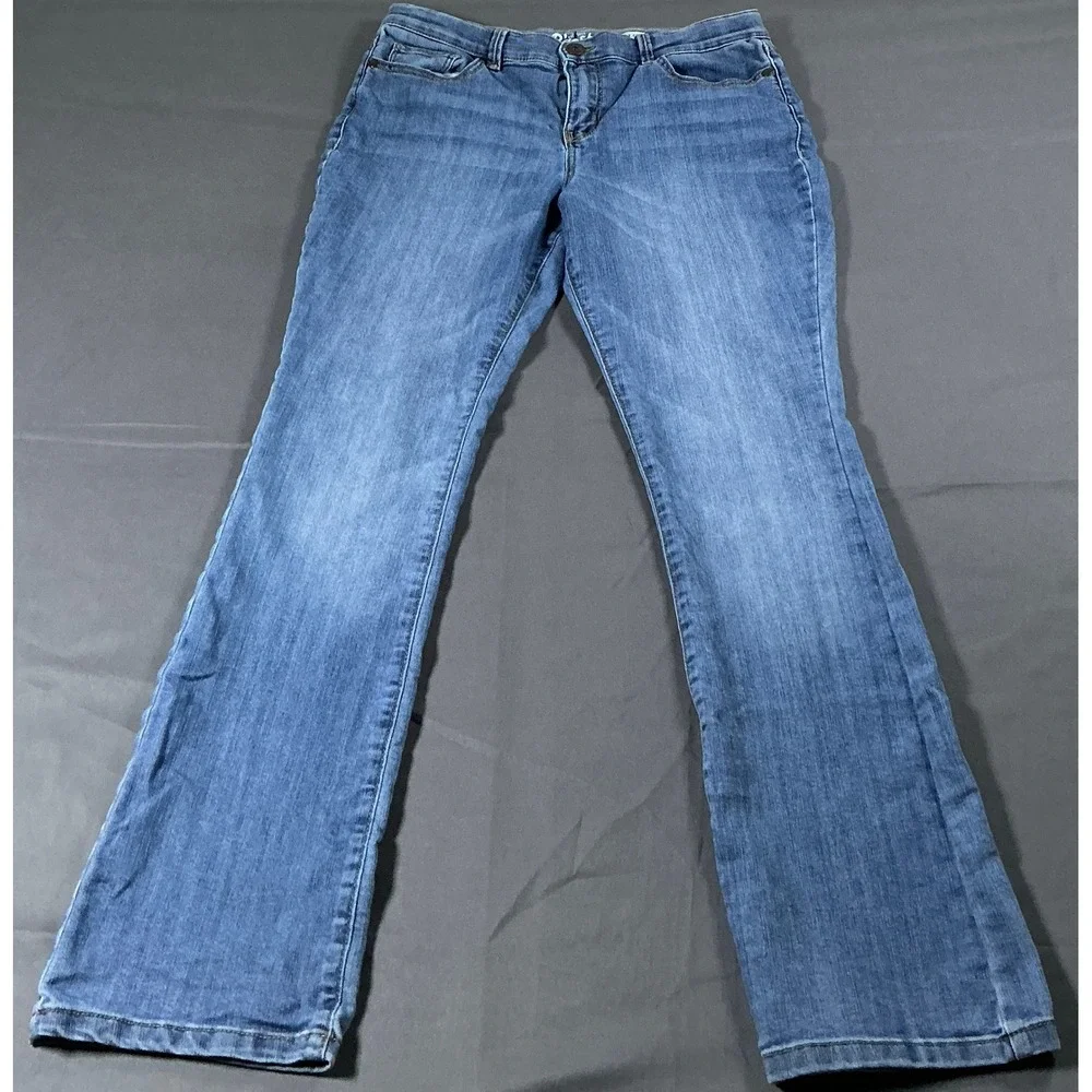 OshKosh Bgosh Girls Blue Jeans Size 14R Boot Cut Medium Wash Adjustable Waist
